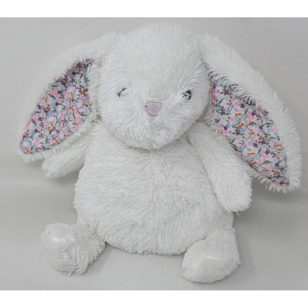 Carters Just One You White Bunny Rabbit Floral Ears Plush Baby Toy‎ Lovey VTG
